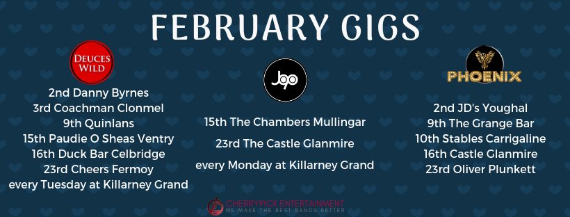 CherrypickEnts's tweet photo. #cherrypickbands February Gigs https://t.co/crObByhBk6