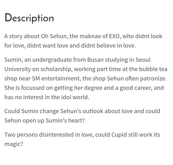 Mountain too high to climbCompletedRomance, fluffSehun x OCSweet story between idol & the ordinary girl!   https://www.asianfanfics.com/story/view/1305506/mountain-too-high-to-climb-romance-exo-sehun-ohsehun-sehunxoc