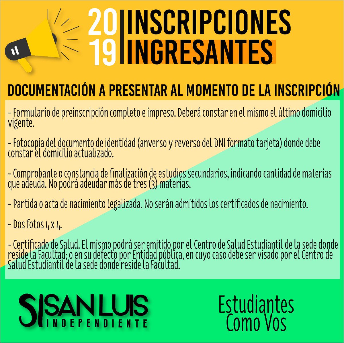 San Luis Independiente Ingresos 19 Te Dejamos A Mano Toda La Info Sobre La Documentacion Que Tenes Que Presentar Que Bueno Que Viniste Te Estabamos Esperando San