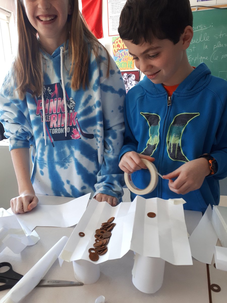 SScullyOCSB's tweet photo. Building strong structures this morning in Science class! #gr7science #structures #OurSHHS @SacredHeartOCSB https://t.co/3VNGTSPIZ1