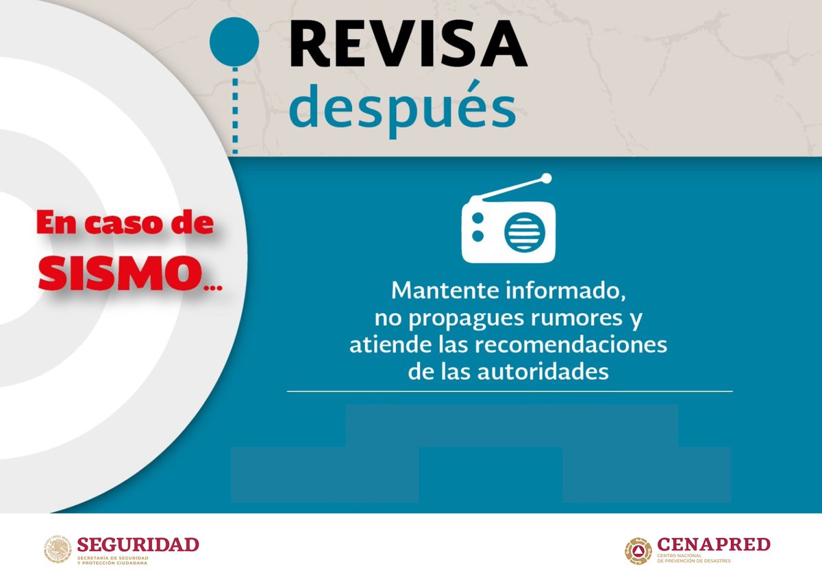 CNPC_MX's tweet photo. Después de un #Sismo infórmate, no propagues rumores y atiende recomendaciones de autoridades estatales y municipales de #ProtecciónCivil https://t.co/lXa9MMVgGW