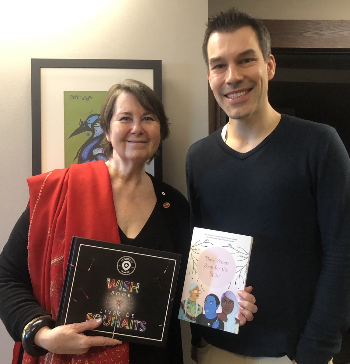 It was a pleasure to share our <a href="/Explore150/">Explore150</a> #Wishbook &amp; the new #ThreeSistersSoup book published by <a href="/AConnectedNorth/">Connected North</a> with our friend <a href="/SenMarilou/">Marilou McPhedran</a> this morning! Excited to connect more inspiring leaders <a href="/SenateCA/">Senate of Canada</a> like Marilou to Connected North schools in the coming months 🛰