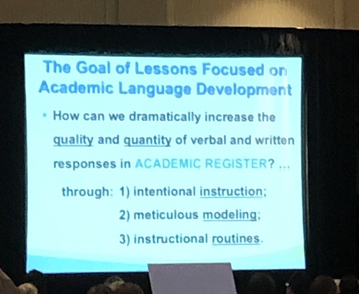hcrawfordELL's tweet photo. Yes, yes, and yes! All 3 of these are needed to improve and facilitate academic language #VESA2019 @VirginiaESLSA https://t.co/9vPsXSTNBe