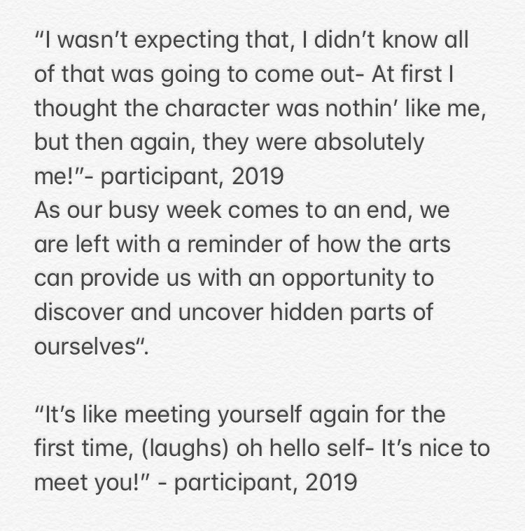 #uncoveringme #discoveringme #ourselvesinart #artinourselves #theactorandrole #challengingperceptions #newperspectives #selfworth #validation #creativity #unlockingpotential #theatre #makingtheatrehappen #stanislavski #anactorprepares #lifeexperience #rehabilitativeculture