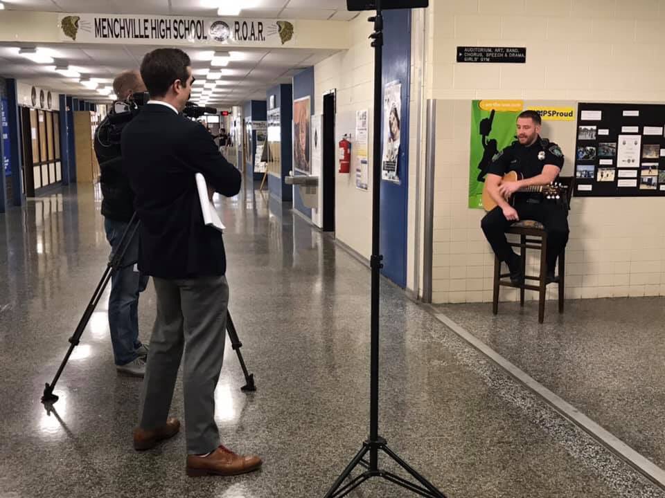 Truly humbling experience today! I was excited to be interviewed by The local ABC News network. I am honored to be a police officer for this community and even more honored to serve the staff and students here at Menchville High School! <a href="/MenchvilleHS/">Menchville HS</a> <a href="/NewportNewsPD/">Newport News Police Department</a>