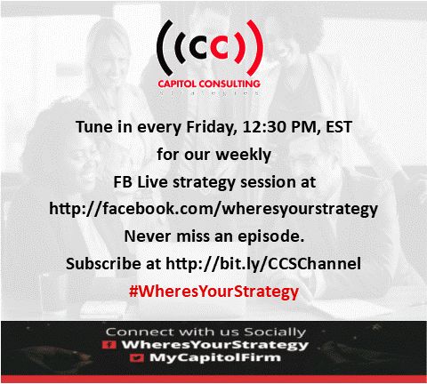 MyCapitolFirm's tweet photo. Don't forget to tune in today at 12:30PM EST for our FB live strategy session at https://t.co/PPbW5lBwM7 #politics #strategy #business #consultant #strategicplanning https://t.co/J7pFuaSWtI