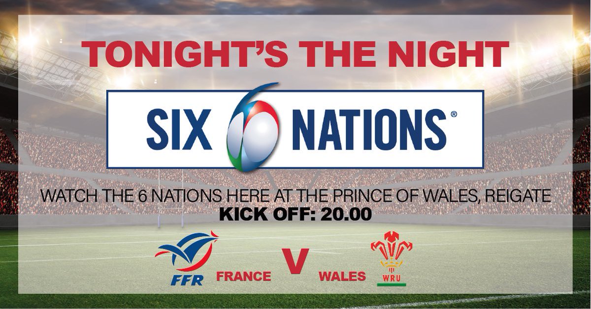POWReigate's tweet image. 🇫🇷 France v Wales 🏴󠁧󠁢󠁷󠁬󠁳󠁿

1st 6 Nations match - kick off at 8pm tonight! 

Who are we rooting for? 

#6Nations #Reigate #Redhill #Rugby