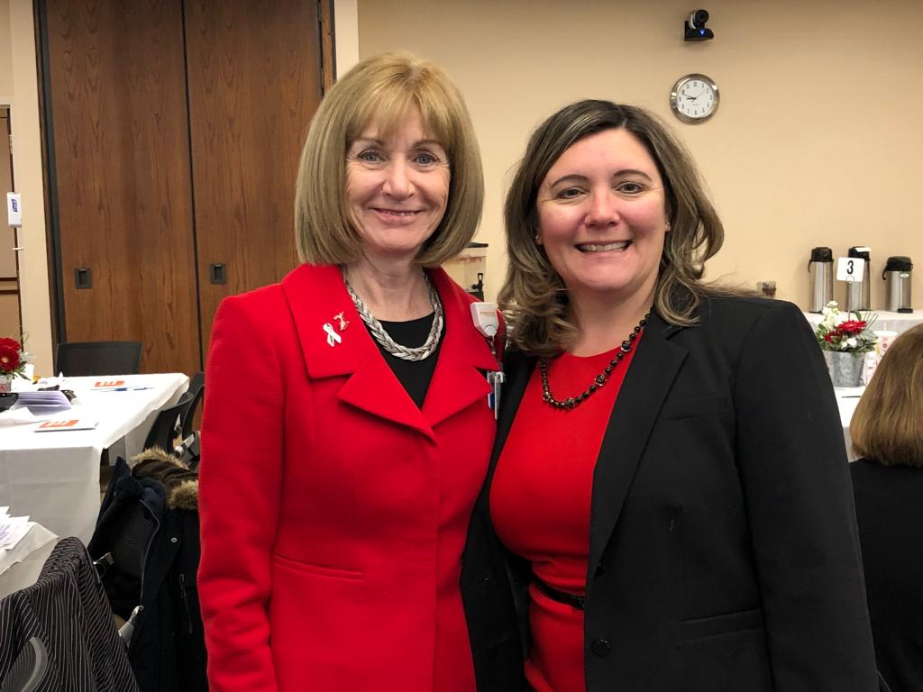 AmericanHeartIL's tweet photo. It's National #WearRedDay, and we are feeling the love! Thank you to our 2020 Go Red chair @EEHealth_CEO and vice chairwoman Gina Sharp for wearing red today. @healthydriven https://t.co/zsSwdEyBSP