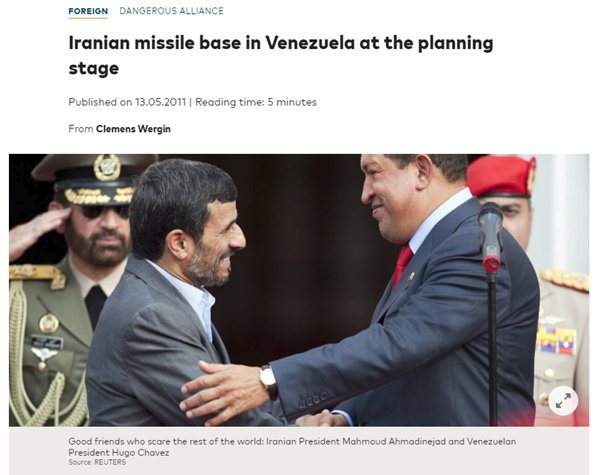 LONG THREAD1)As developments in  #Venezuela are gaining speed, it is worth while to take a look at how former president Hugo Chavez agreed to permit  #Iran’s regime build missile bases in the South American country.And the Obama admin denied everything. https://www.welt.de/politik/ausland/article13366204/Iranische-Raketenbasis-in-Venezuela-in-Planungsphase.html