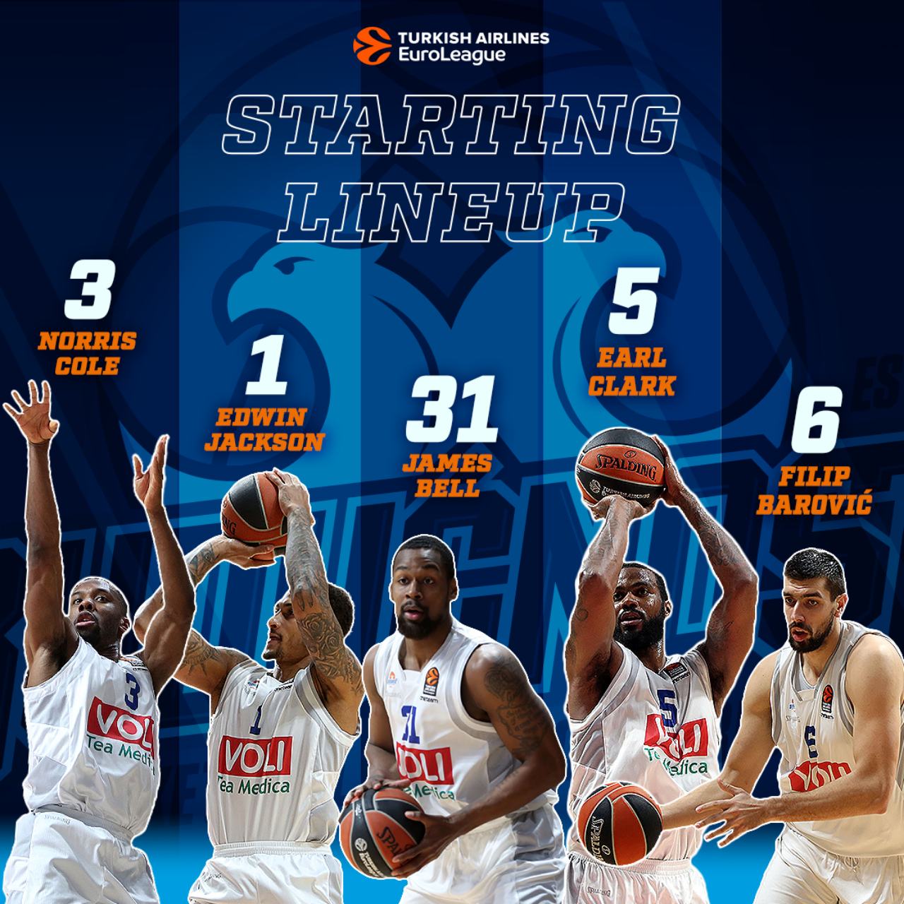 KK Budu nost VOLI on X Starting lineup for tonights game in EuroLeague vs cskabasket https t DzHwwp1LH5 X