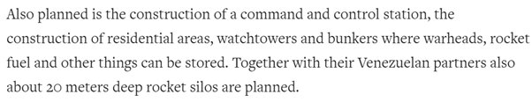 4)“The secret visit in early February was approved by the IRGC Air Force commander, Amir al-Hadschisadeh, who voted him with the Venezuelan partners. The Iranian delegation is to develop an infrastructure to protect against air attacks.”