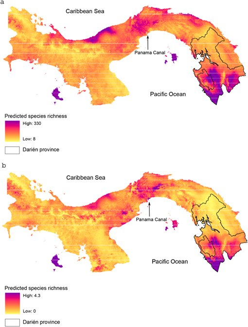 ESAApplications's tweet photo. #New in @ESAApplications with #OpenData from @ZENODO_ORG
A new baseline for countrywide α-#diversity and species distributions: illustration using >6000 plant species in Panama
#alphadiversity #Neotropics #globalchange
https://t.co/DI2x8pdI9i https://t.co/teecCvriXl