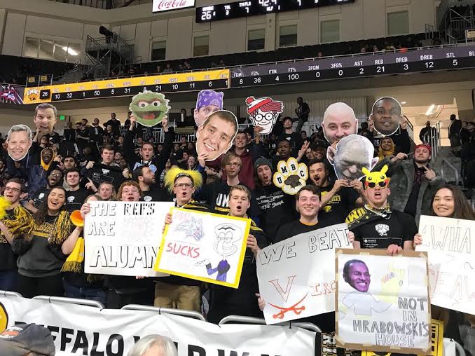 @UMBC_MBB is 2ND IN CONFERENCE for @AmericaEast, the #dawgpound broke out the fatheads and #RetrieverNation blacked out the Event Center for this 5TH W in a row 🙌Like @Coachryanodom said, keep coming out. We love you 🖤💛 #umbc #umbcproud #umbcretrievers 💪🔥🔥🔥🔥🔥