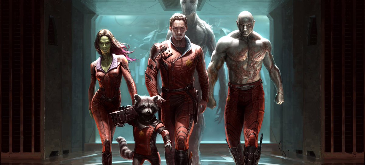 Charlie Wen On Twitter Guardiansofthegalaxy Concept Art I Painted To Make Sure The Characters Costume Designs Worked Well Together Visually This Also Became One Of The Key Shots That You See In The