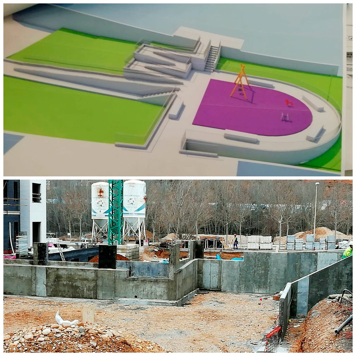 Urbanización exterior de 34 #viviendas 🏡 para vialterra en Valladolid📌, propiedad <a href="/pryconsa/">Grupo Pryconsa</a> 
Imagen de arriba con el plano de la #obra, y abajo tenemos cómo va avanzando🏗