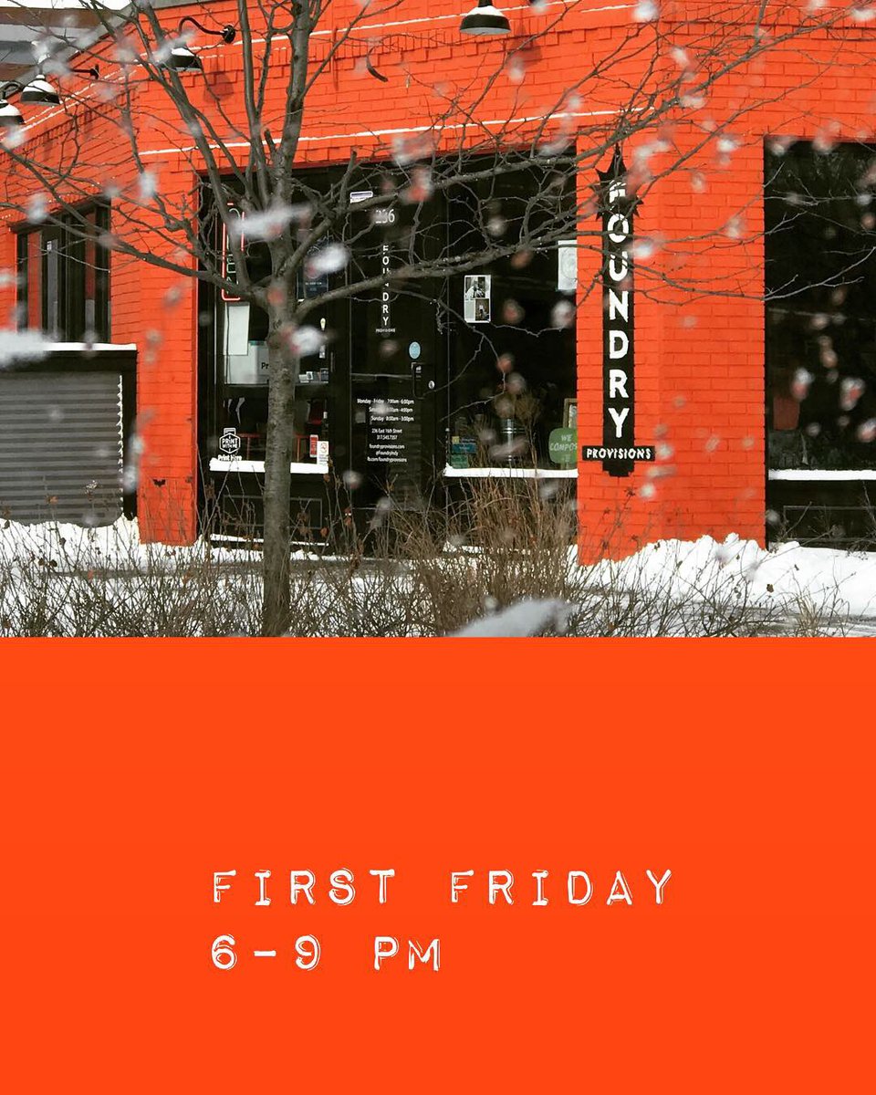FoundryIndy's tweet photo. #FirstFriday.
Tonight.
Featuring:
Live music from @sarahwilliams.20 and @emmeebug.
New art by locally photographer @liz.m.williams.
Always fresh @tinkercoffee on tap.
See you at 6. https://t.co/WIKU6eMPgP