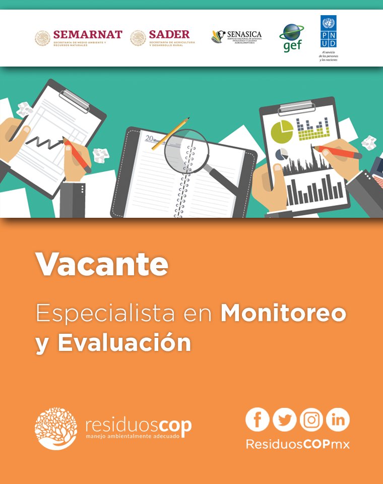 ResiduosCOPmx's tweet photo. 📣📣¡Hoy es el último día para aplicar a la vacante de Especialista en Monitoreo y Evaluación del Proyecto! ➡ https://t.co/U1XNvLjgW0 📈📝¡Apúntate!

#ReduceCOP

@PNUD_Mexico @SEMARNAT_mx @SADER_MEX @SENASICA @theGEF @ONUMX https://t.co/FPV3w8ltZp