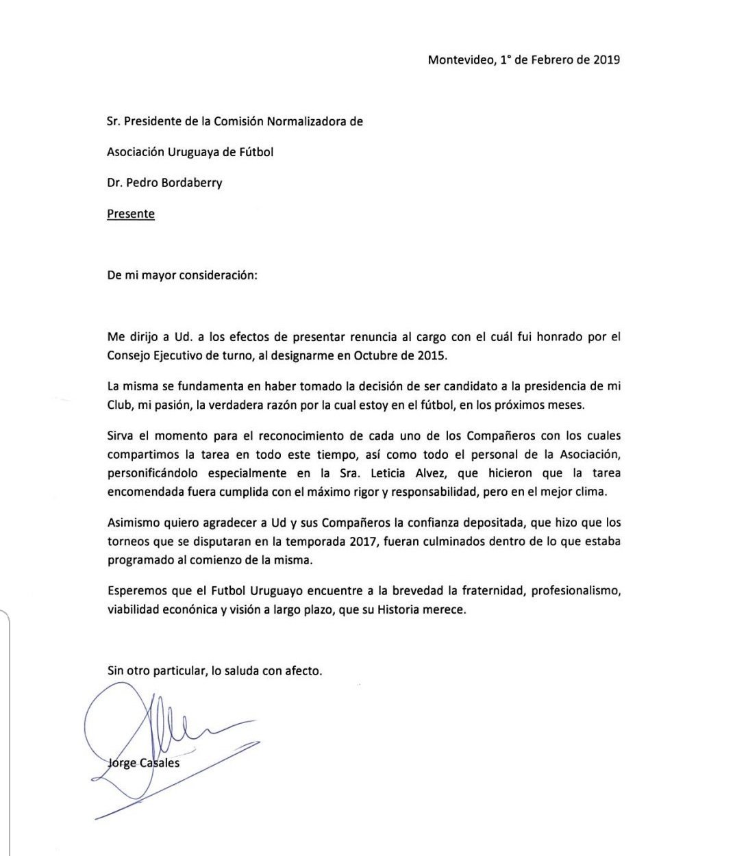 Bambino Etchegoyen on Twitter: "Carta de renuncia de Jorge 