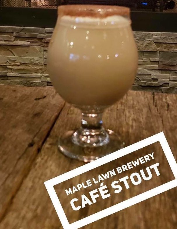 maplelawnbrew's tweet photo. Our Café Stout is back on the menu today! A blend of sugar run Stout, creamy hazelnut, &amp; fresh brewed coffee - rimmed with cinnamon sugar! YUM! 😍🙌🏽🍺☕️ https://t.co/WRvubPHDl9