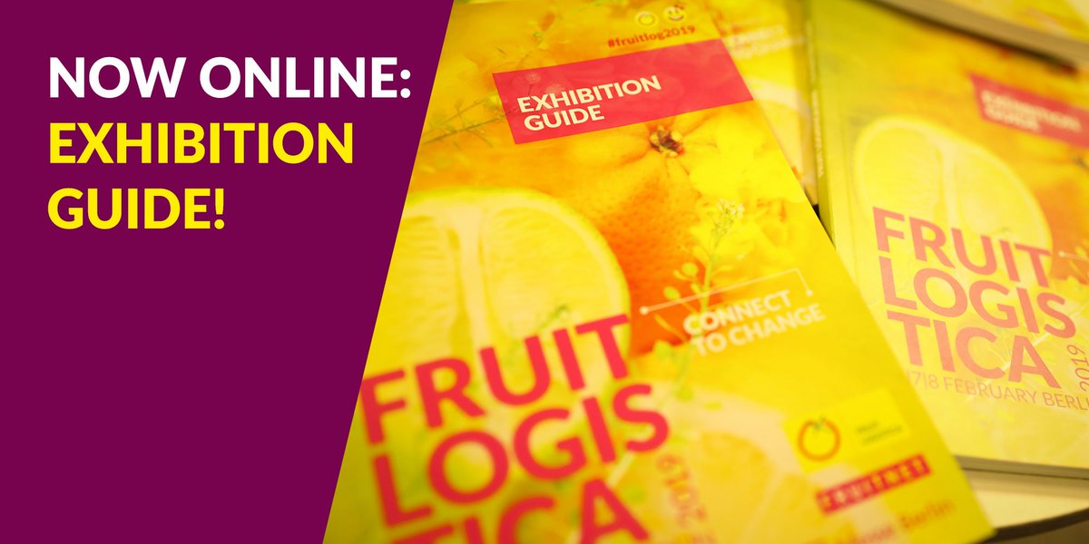 Fruit_Logistica's tweet image. Now online: FRUIT LOGISTICA exhibition guide!
It provides quick orientation on the exhibition grounds and contains exhibitor information as well as hall plans, the event programme and other useful information. Take a look: bit.ly/2Wxpwz3 #fruitlogistica #fruitlog2019