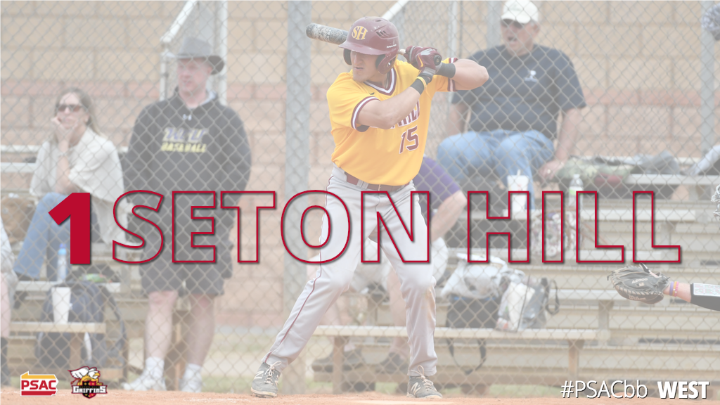 PSACsports's tweet photo. 🚨 Coming off back-to-back conference championships, No. 1⃣ @GriffinsSports tops the #PSACbsb West! SHU looks to continue the momentum after advancing to the NCAA Atlantic Regional final last season in their eighth straight regional appearance. https://t.co/J50q8SttFC