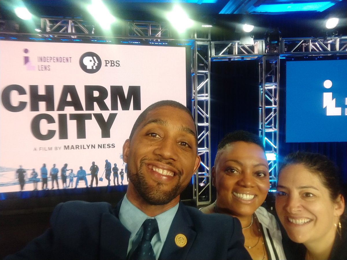 MayorBMScott's tweet photo. The @charmcitydoc crew is rehearsed and ready for #TCA19 here in Pasadena! @_MoBrown @MarilynNess9 @PBS @IndependentLens https://t.co/Y8dtpVGXyI