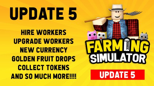 Seniac On Twitter Update V5 Released For Farming Simulator Includes Hire Able Workers Golden Fruit New Token Currency And Much More Use Code Golden Tokens All Caps Https T Co Uiwr84nchx Https T Co 8d1myjyfdo - codes for farming simulator roblox