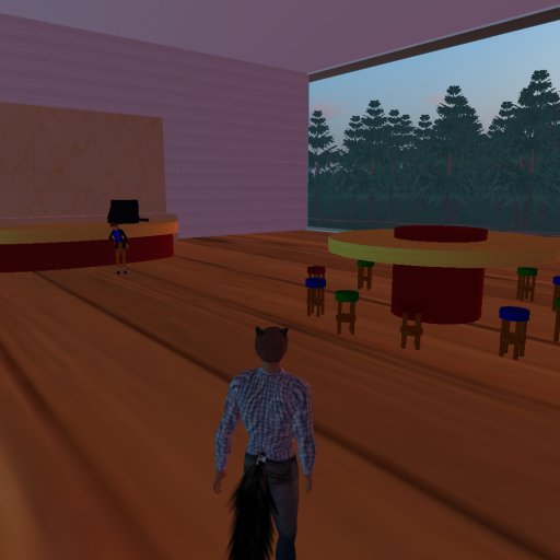 Autus4Autism's tweet photo. The #virtual cafe of #SocialJobClub is starting to take shape. The round bar table now has stools and the main bar got started. Our #builders are hardworking! #Autus4Autism https://t.co/IP57FSaIuy
