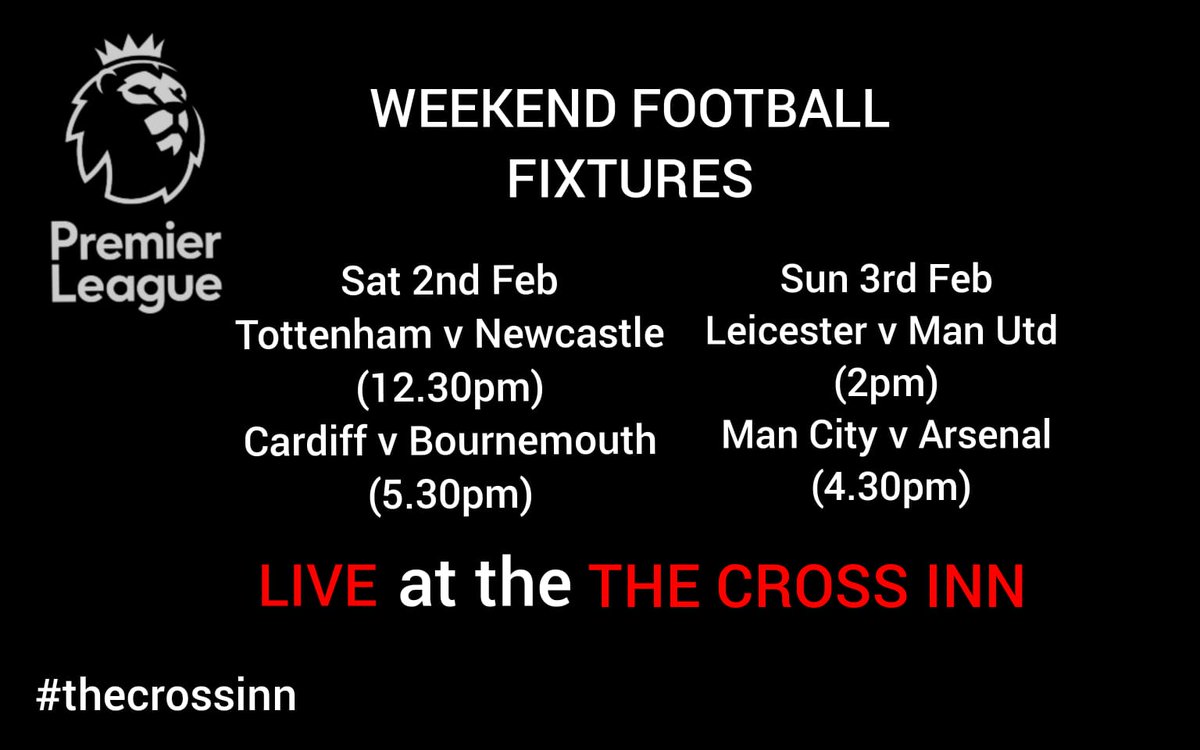 Why not join us this weekend for live football
#thecrossinn #weekendfootball