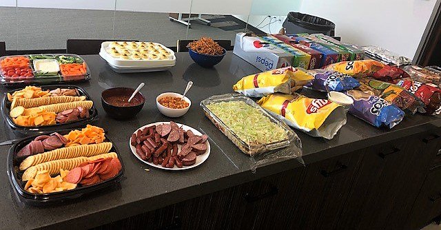 Kendell_Doors's tweet photo. All geared up for our Super Bowl snacks potluck! https://t.co/V2z3uQMvZx