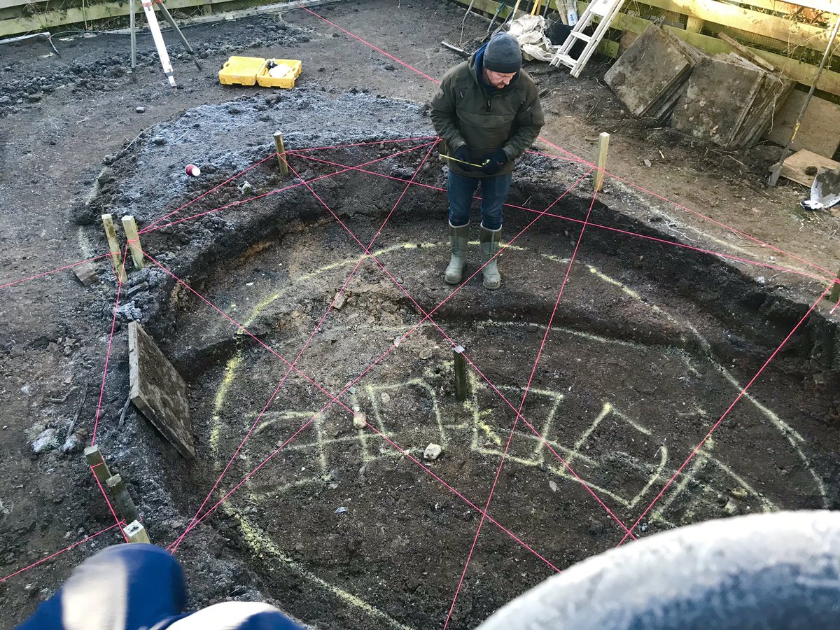 WaterGemsAlba's tweet photo. Apparently these string lines have been set up to establish levels for a pond but it does look like some bizarre puzzle that Heath’s attempting to figure out. https://t.co/kVV4O5dCQh