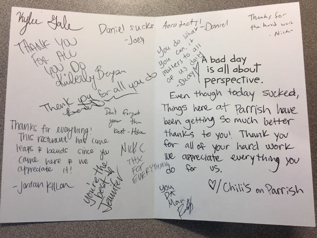 BMXMikeRussell's tweet photo. When you're questioning the path and whether or not you can really make a difference, then your team comes at you with something like this. #ParrishIsTheBest #HumbleAndGrateful #ChilisLove #WorkFam #ItsAllWorthIt #Chilis #WinningTogether @Hikeabike902 @BJN42 @Jfrank1002 https://t.co/czxeruhYbN