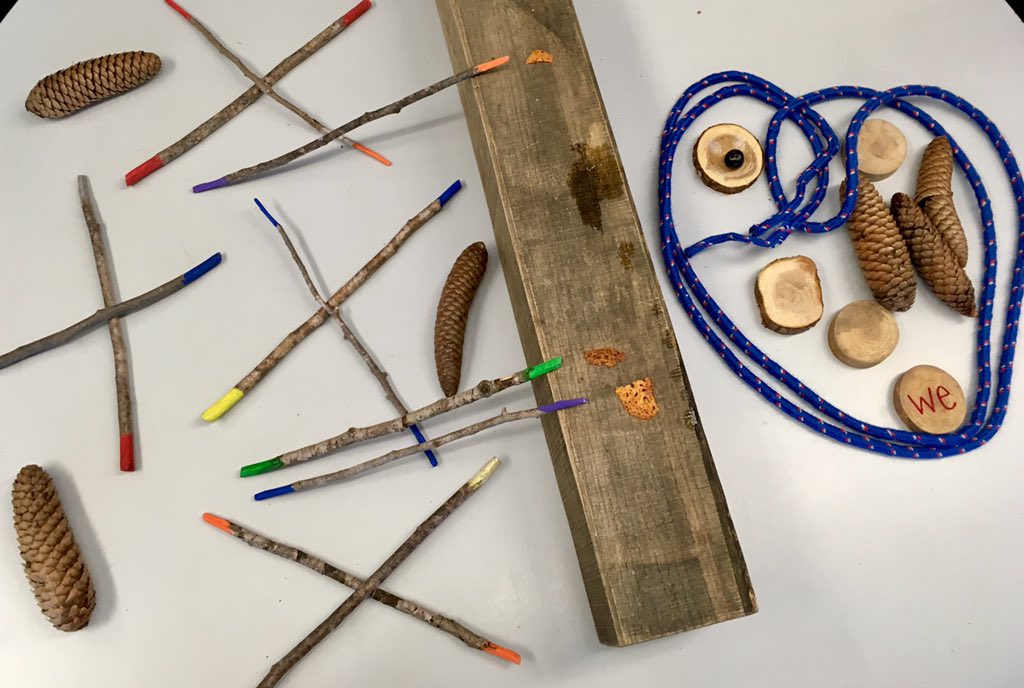 Using loose parts to represent Disrupting Oppression with @tiiuland at @pcpsyr this morning. How do we break down barriers in our classrooms and interrupt hate and intolerance to create safe & inclusive spaces and caring & compassionate learners?