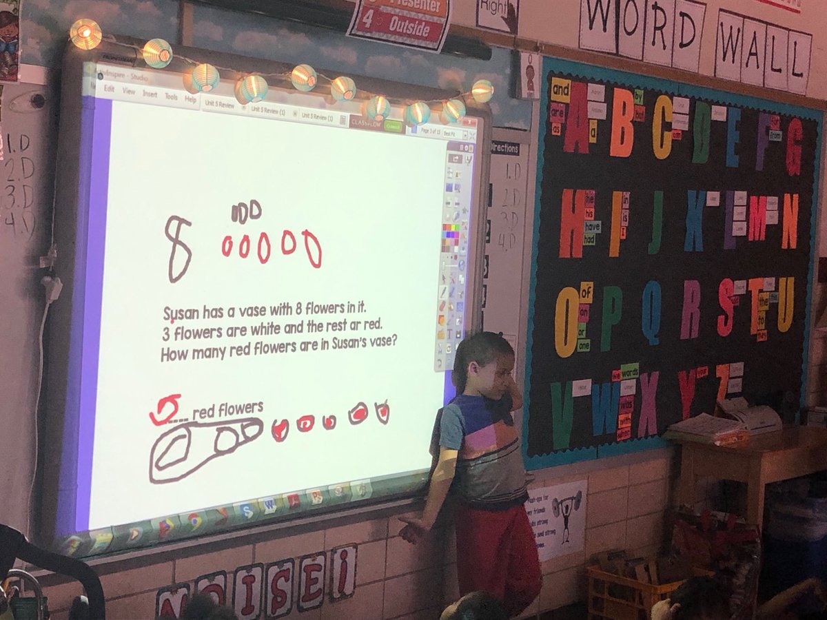 RSDlearning's tweet image. Kratz 1st grader models the count up strategy in mathematics for his classmates.  #ritenourexcellence