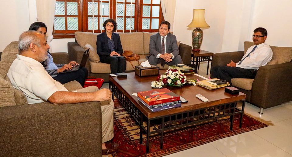Met visiting @WorldBank Representatives led by Takuya Kamata from Washington DC, to discuss water & sanitation improving projects. Ministry Secretary Priyantha Mayadunne, NWS&DB Chairman A. Ansar, and WB Project Director Ranathunge were present.#SriLanka