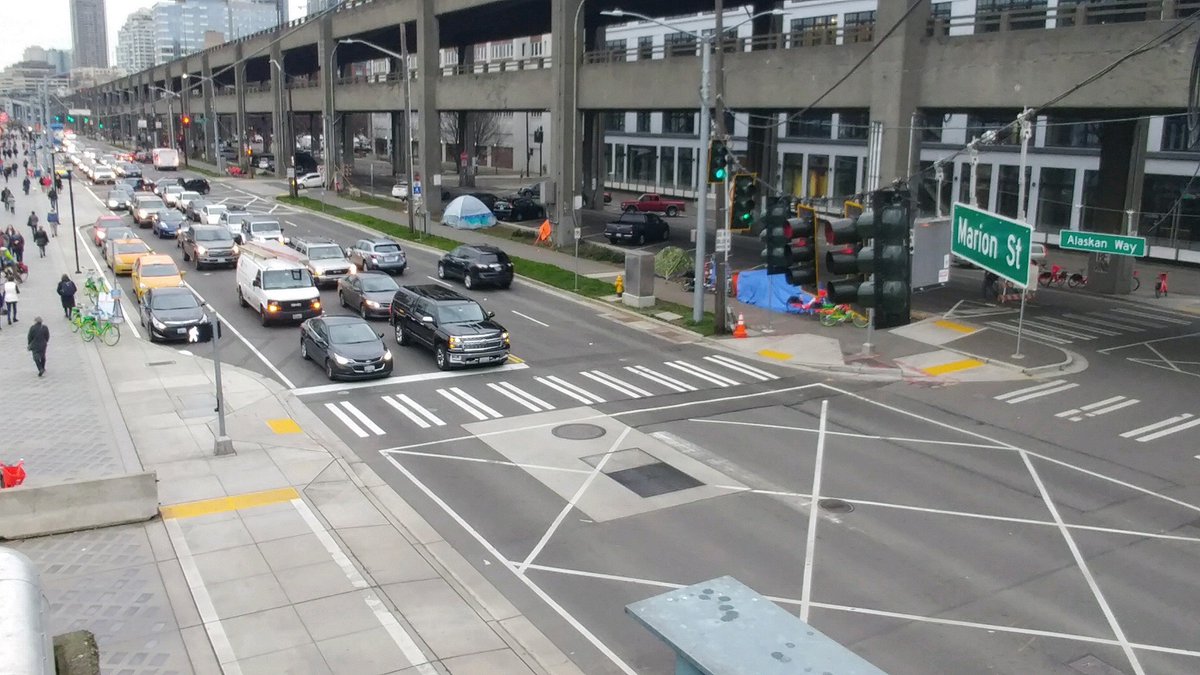 For Saturday, 2/2: If 🚗🚚 to #Seattle terminal, the following roads will be closed for #99StepForward event: 
🚫5-11a: SB lanes of 1st Ave S btwn Royal Brougham &amp; Columbia
🚫4a-8p: Alaskan Way south of S King St
✅Bypass closures by taking Madison➡️Alaskan➡️#ColmanDock