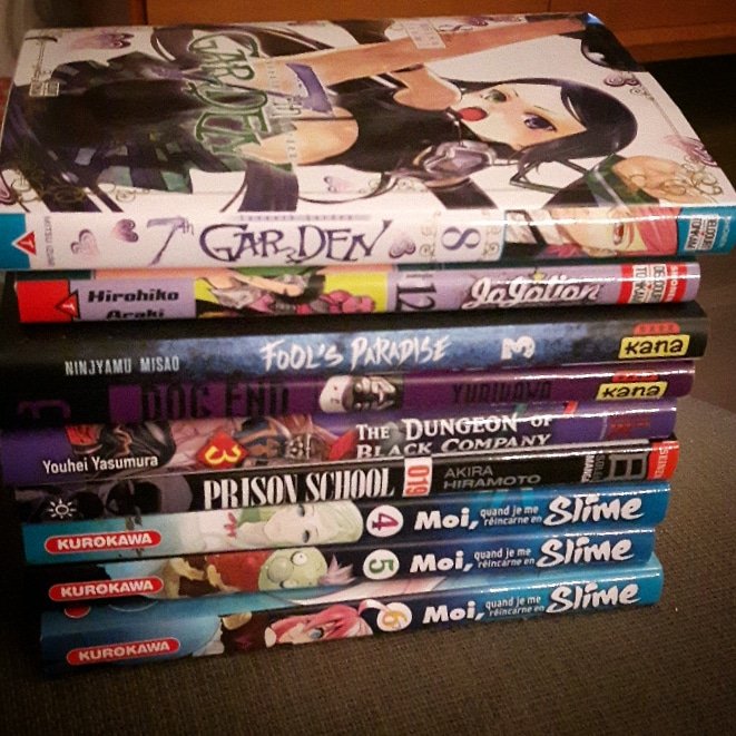 jeromeblanco's tweet photo. #AchatsManga du jour 😁
#7thgarden T8
#jojolion T12
#foolsparadise T3
#dogend T3
#thedungeonofblackcompagny T3
#prisonschool T19
#slime Tome 4 à 6
Retard estimé 200 tomes à lire 😅
Un jour j'y arriverai ! https://t.co/VH5xtSVBRD