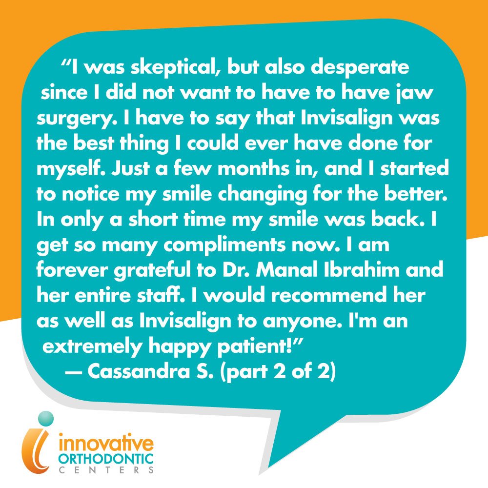 OrthoCenters's tweet photo. Thank you for the kind review Cassandra! 💛💛💛 It's been an absolute pleasure having you as patient! We're going to miss your gorgeous smile at the office!!! Check out more life changing #Invisalign testimonials at https://t.co/vuaqTxfWjf
#SmilesforLife #Naperville https://t.co/wc2ZUcVRAq