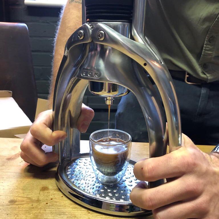 Huge thank you to Jim and Patrick from <a href="/thereforedesign/">Therefore Design</a> for visiting us today with their ROK espresso maker - What a fantastic invention for making an excellent cup of coffee! <a href="/ROKCoffeeuk/">ROK Coffee</a>