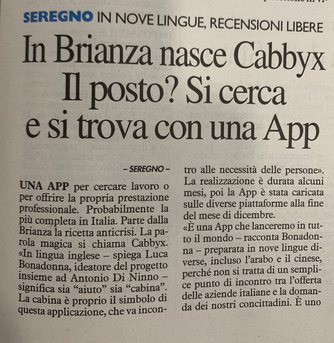 CABBYX1's tweet photo. 📣 #ARTICLE THAT TALKS ABOUT #CABBYX 📣

🎉Thanks to the #newspaper #ilgiorno for this beautiful #art on our #app 

📣 https://t.co/DzCnnTffPT

#technology #tech #apple
#ios #iphone #googleplay #android #smartphone #blockchain #innovation #work #job #jobsearch #btc #crypto #XRP https://t.co/BA8slkyw9G
