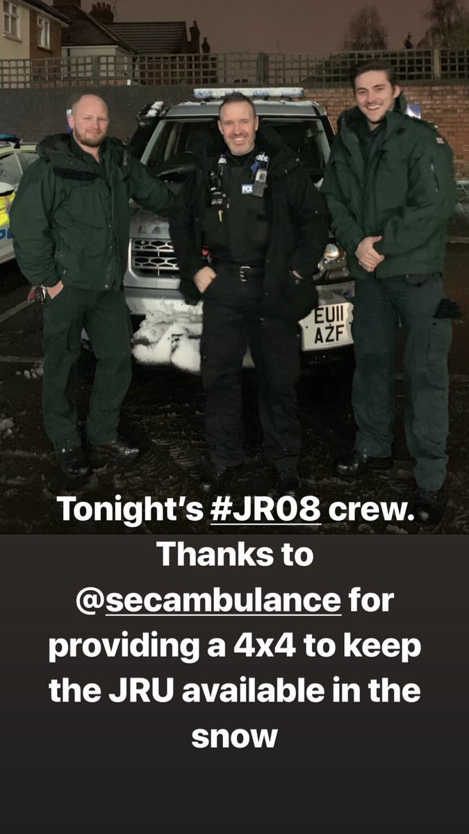 SurreyPolice's tweet photo. It may be snowing but weβre out keeping #Surrey safe.
Weβre out in our #JointResponseUnit tonight with our friends from @SECAmbulance. Follow our #instagram stories to see what we get up to πππ¨. #JR08 #Snowmaggedon
https://t.co/6NTpLoJ6XW https://t.co/nRjzKOyCM9