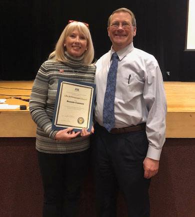 Bonnie Cannon receiving the National PTA Life Achievement Award.