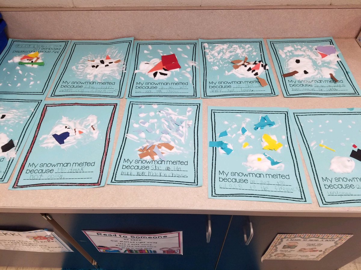 CarlyStavola's tweet photo. Hey @KSNStormTrack3 - check out these melted snowman crafts that first-graders at South Breeze Elementary did on this beautiful winter day!☀️ ⛄️ https://t.co/49W7rkHJRs
