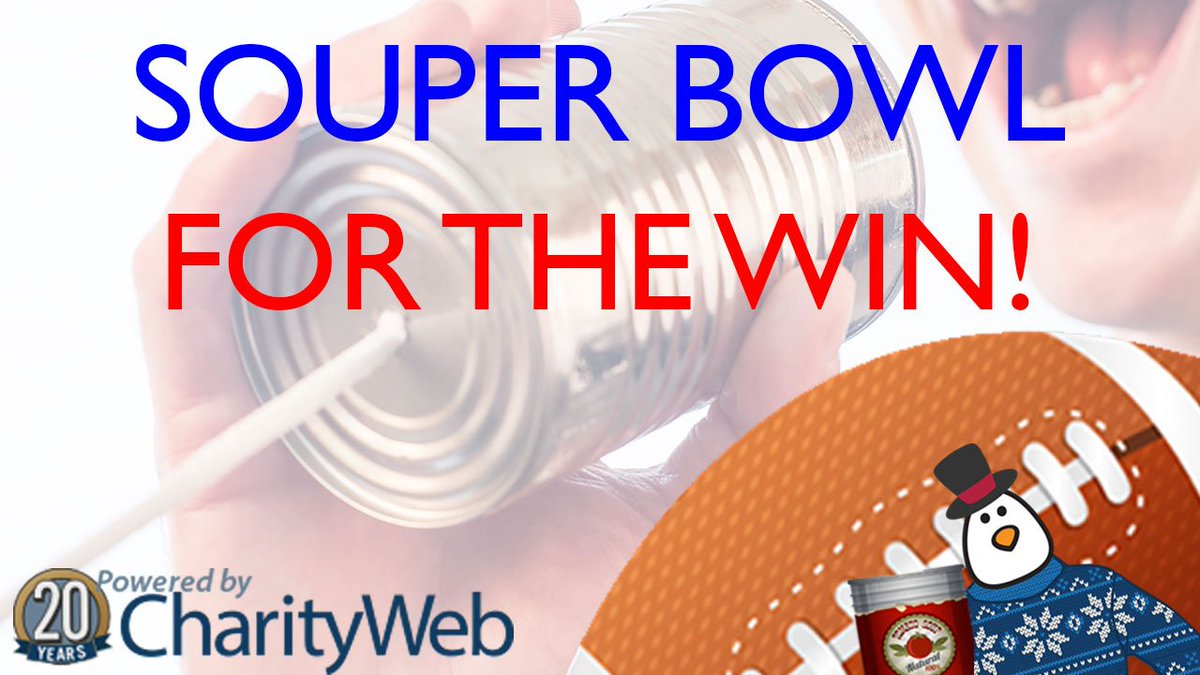 #SuperBowl is Sunday and we challenge all of you to make it a SOUPER BOWL!  Collect cans of soup at your party and DONATE them to your local food pantry.  This will be a SOUPER win and fun way to give back.  
#souperbowl #donate