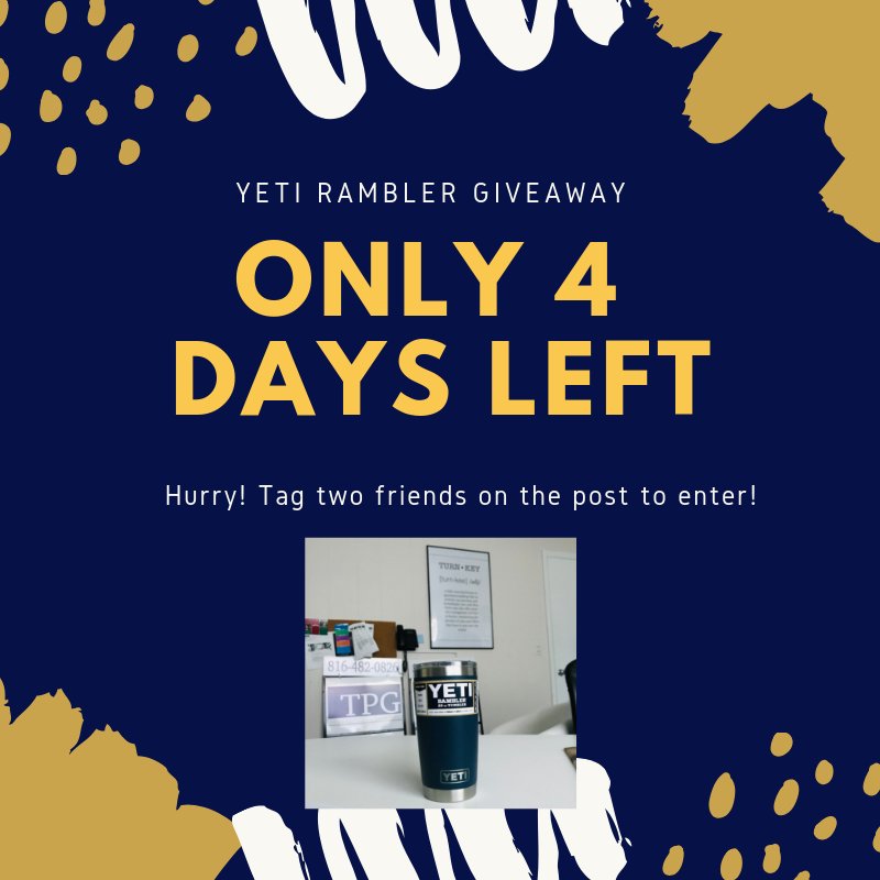 TurnkeyPG's tweet photo. If you haven't entered into our Yeti Rambler giveaway yet, you have 4 days! Go tag two friends on Instagram for a chance to win!
#realestate #invest #turnkey #kansascity #kc #kcmo #smallbusiness #biggerpockets #flipnerd #entrepreneur #realestateinvestor #passiveincome https://t.co/3LO00t7DuG