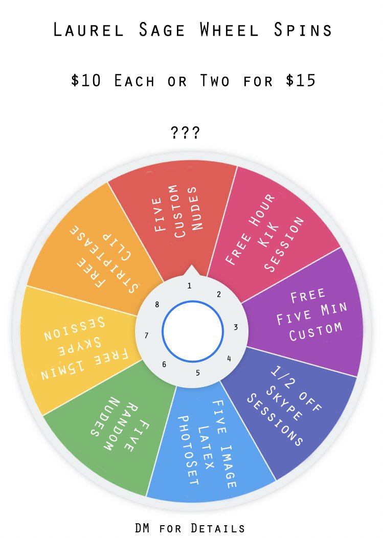 laurelsagexo's tweet photo. B I R T H D A Y S P I N S ! This week only get this sweet deal in honor of my ~birthday month~ Wheel Spins with great prizes for only $10 OR get two spins for $15! Can't wait to see what you get, DM for payments and details! #birthdaybitch #princessmonth https://t.co/0dYfJC55qk