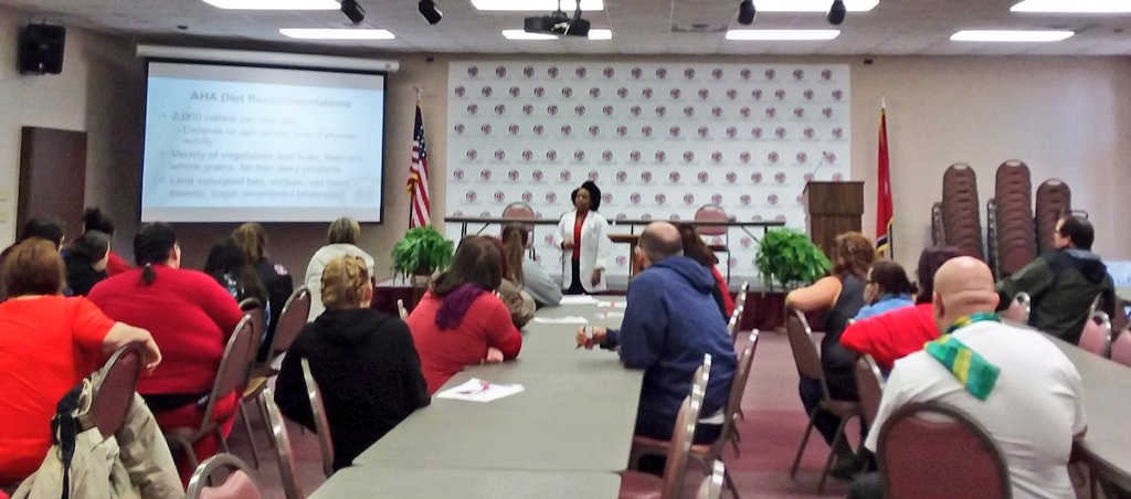 TCATUC's tweet photo. CMC visits TCAT to discuss heart health with students, faculty, and staff. Thank you for your continued support! #community #studentsuccess #tcatproud #workforcegoals #yourhealthmatters #goredday https://t.co/cCyJZuSnlz