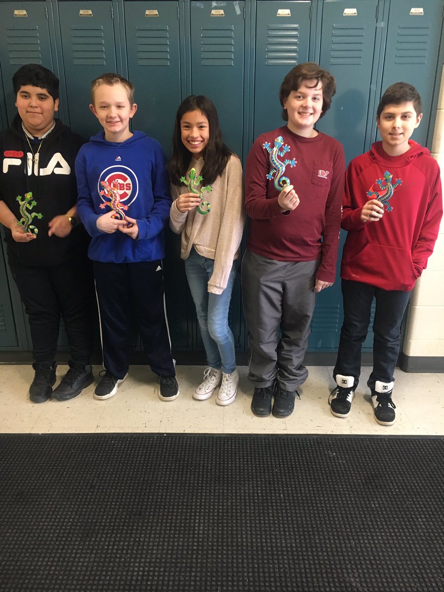 MarinkoAmanda's tweet photo. Team 6-4 is so proud of their January Gecko of the Month Winners! ☺️🎉 These students consistently show respect, hardwork, and an excitement for learning! #ThatsRotolo @MissDeSimoneRMS @BryanZwemke @BPS101 @rotoloms https://t.co/O3nS874zR3