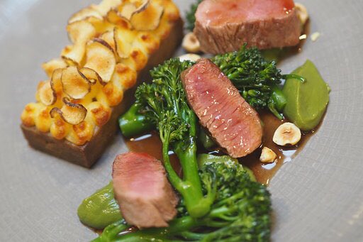 NewInnBaschurch's tweet photo. One to try this weekend - Pan Seared Loin of Lamb served with creamed potato, artichoke crisps, braised shoulder, broccoli and hazelnut. https://t.co/2EDhlmEO7L