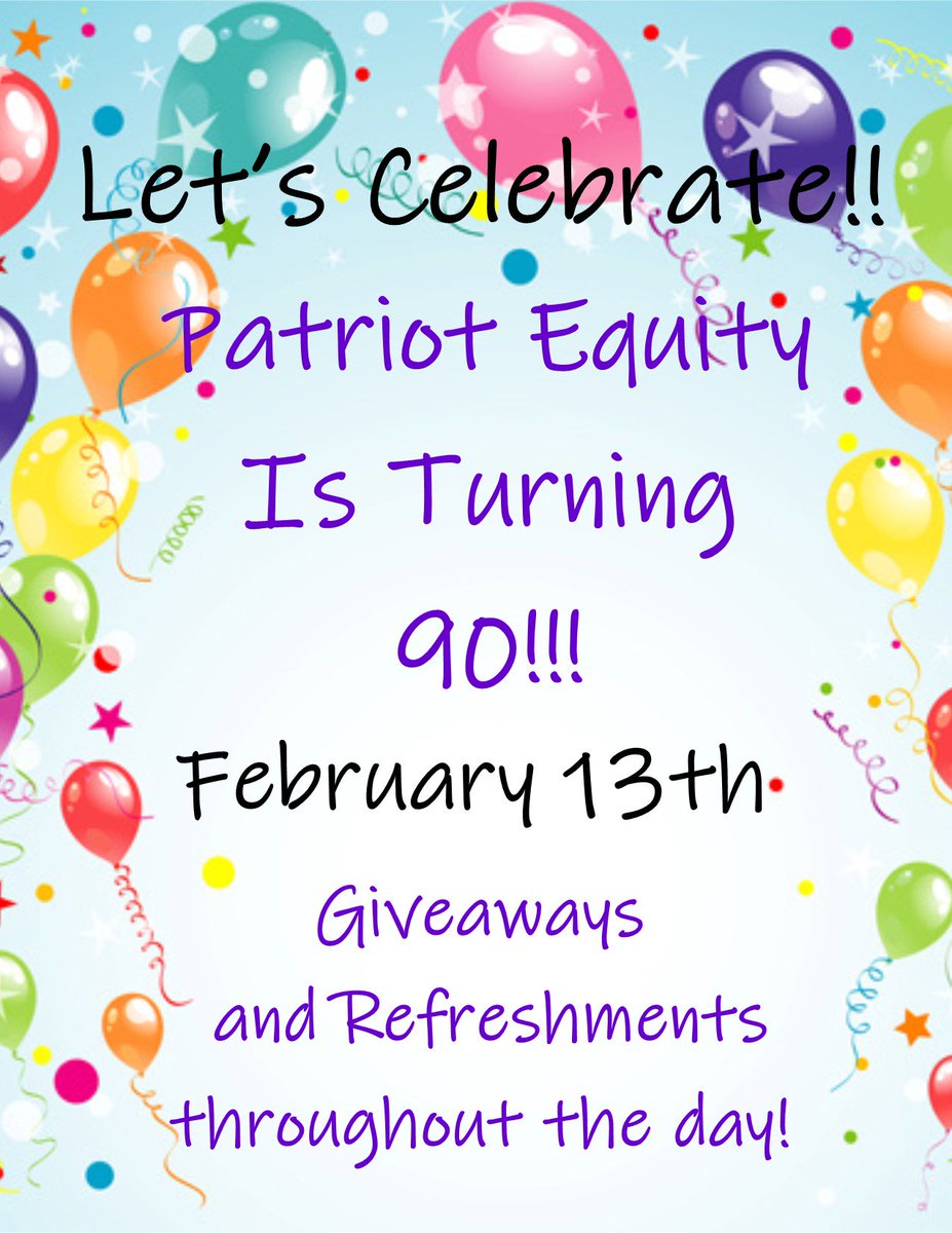 PatriotEquity's tweet photo. Celebrating 90 Years!!!
#YouBelongHere https://t.co/PsISo6uQiQ